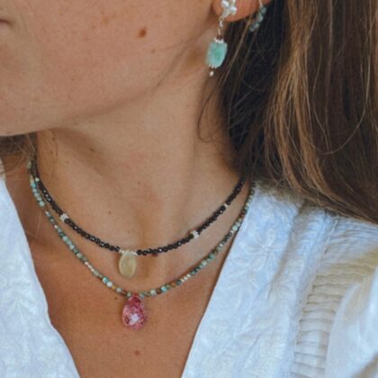 Collar Ónix con Prehnita