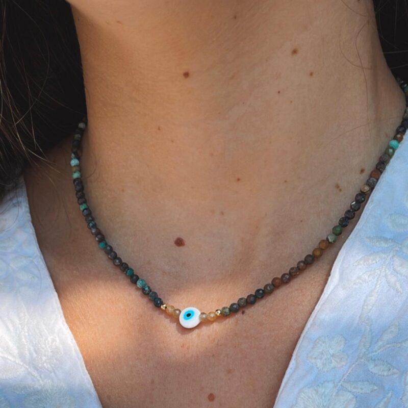 Collar Turquesa Africana y Ojo Turco - Imagen 2