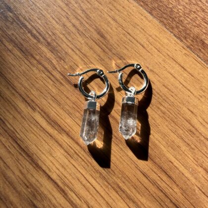 Argollas con cuarzo cristal